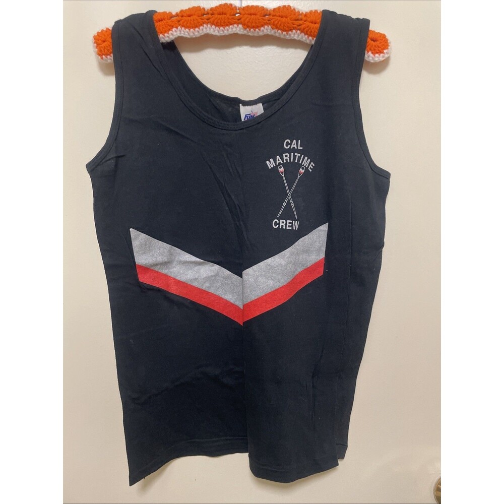 Cal Poly Maritime Crew Rowing Bro Tank Top 80s Fun Tees Athletic Made In USA L